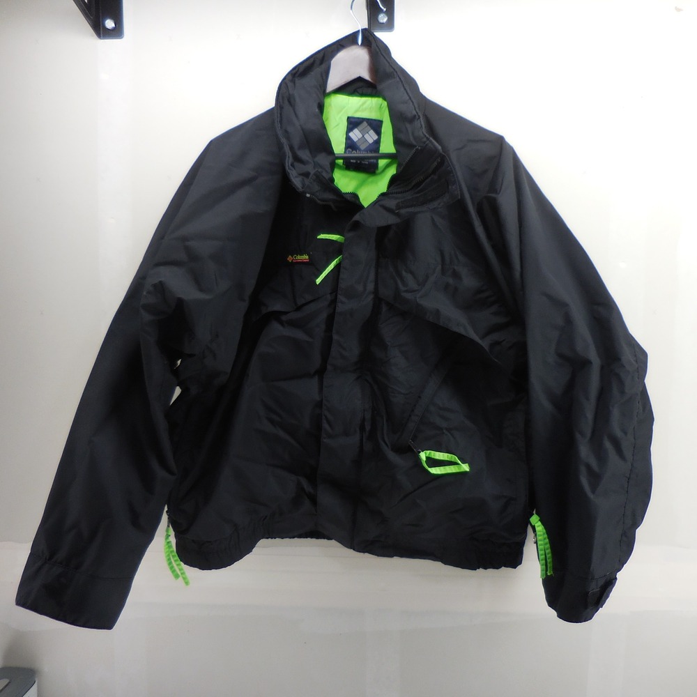 Columbia Whirlibird 3. in Jacket Mens L Black Neon Pink Green Interchange VTG